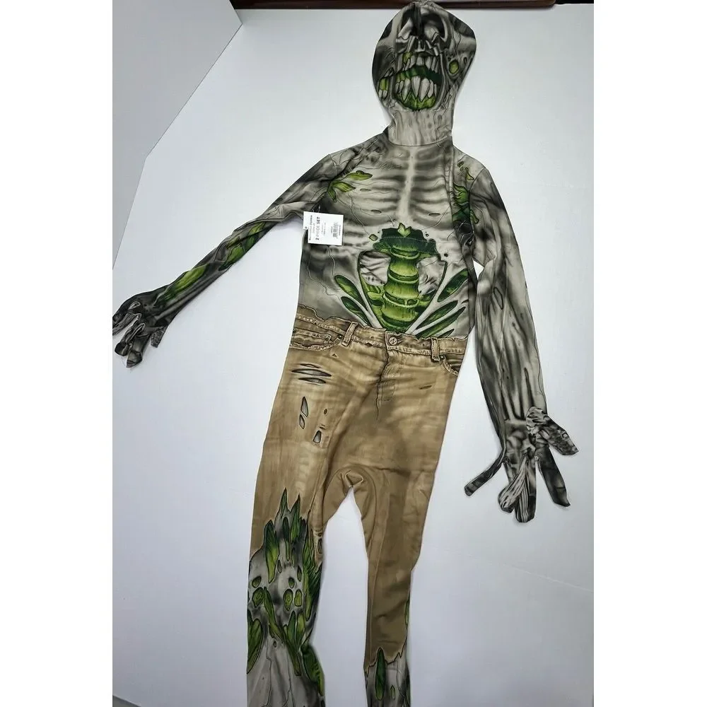 RADIOACTIVE ZOMBIE Halloween Costume w/ Glow Slime Boys Medium (8) Morphcostumes